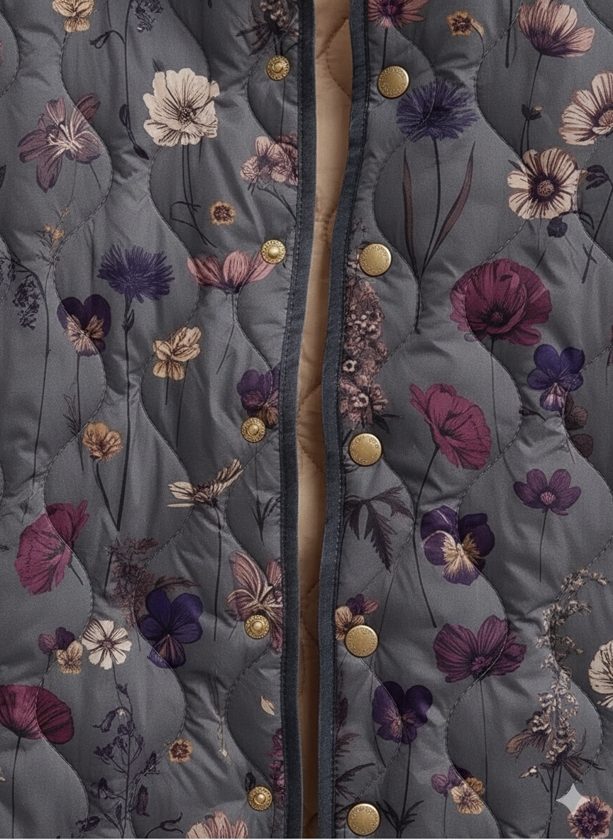 Women's Relaxed Midnight Bloom Quilted Jacket