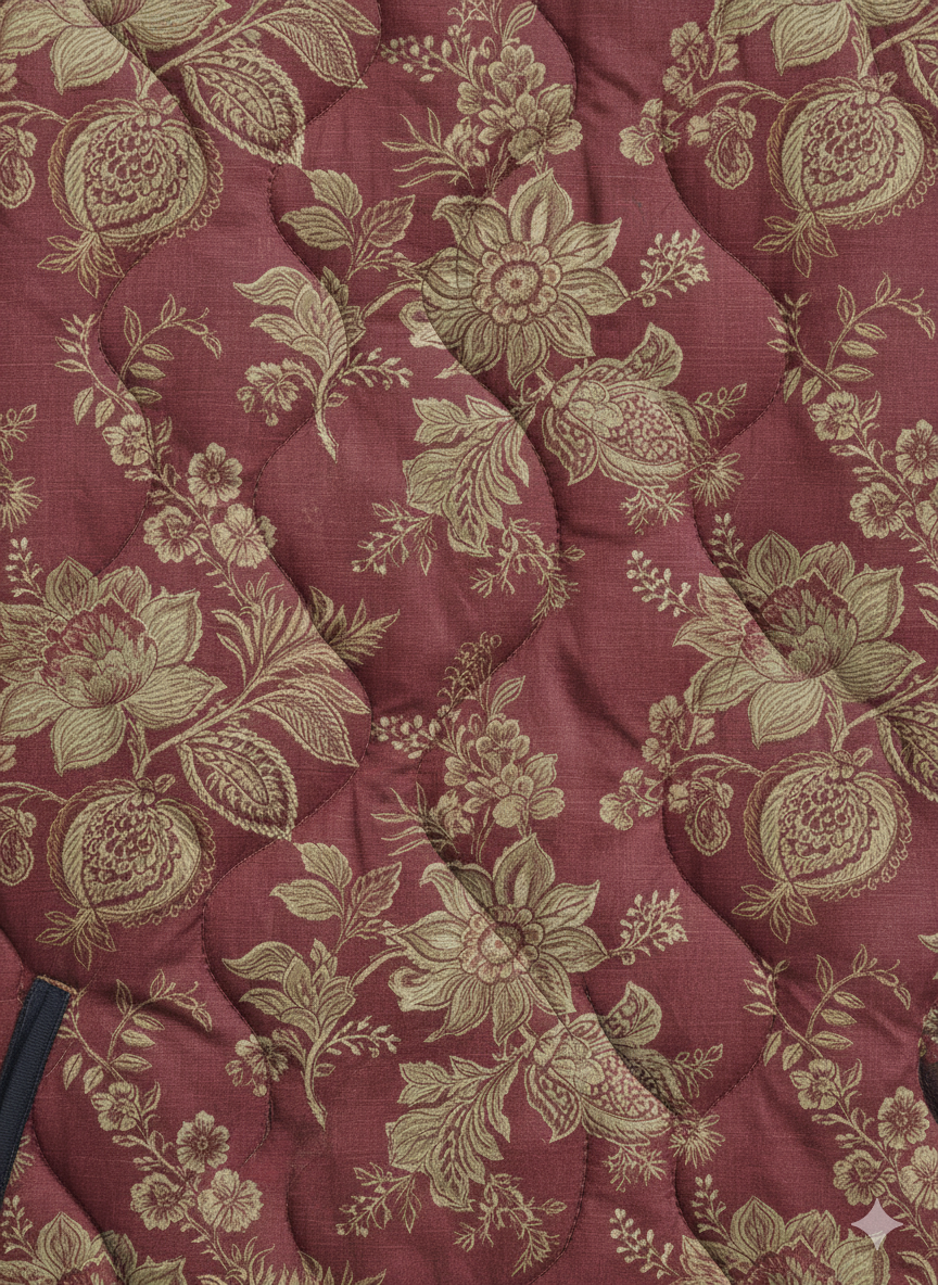 Women's Relaxed Vintage Baroque Floral Quilted Jacket