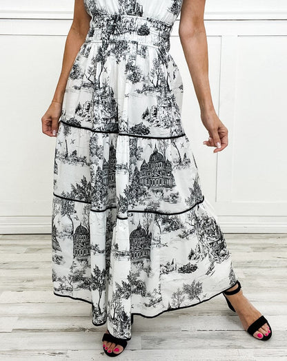 Eliza | Women's Classic Toile Maxi with Smocking