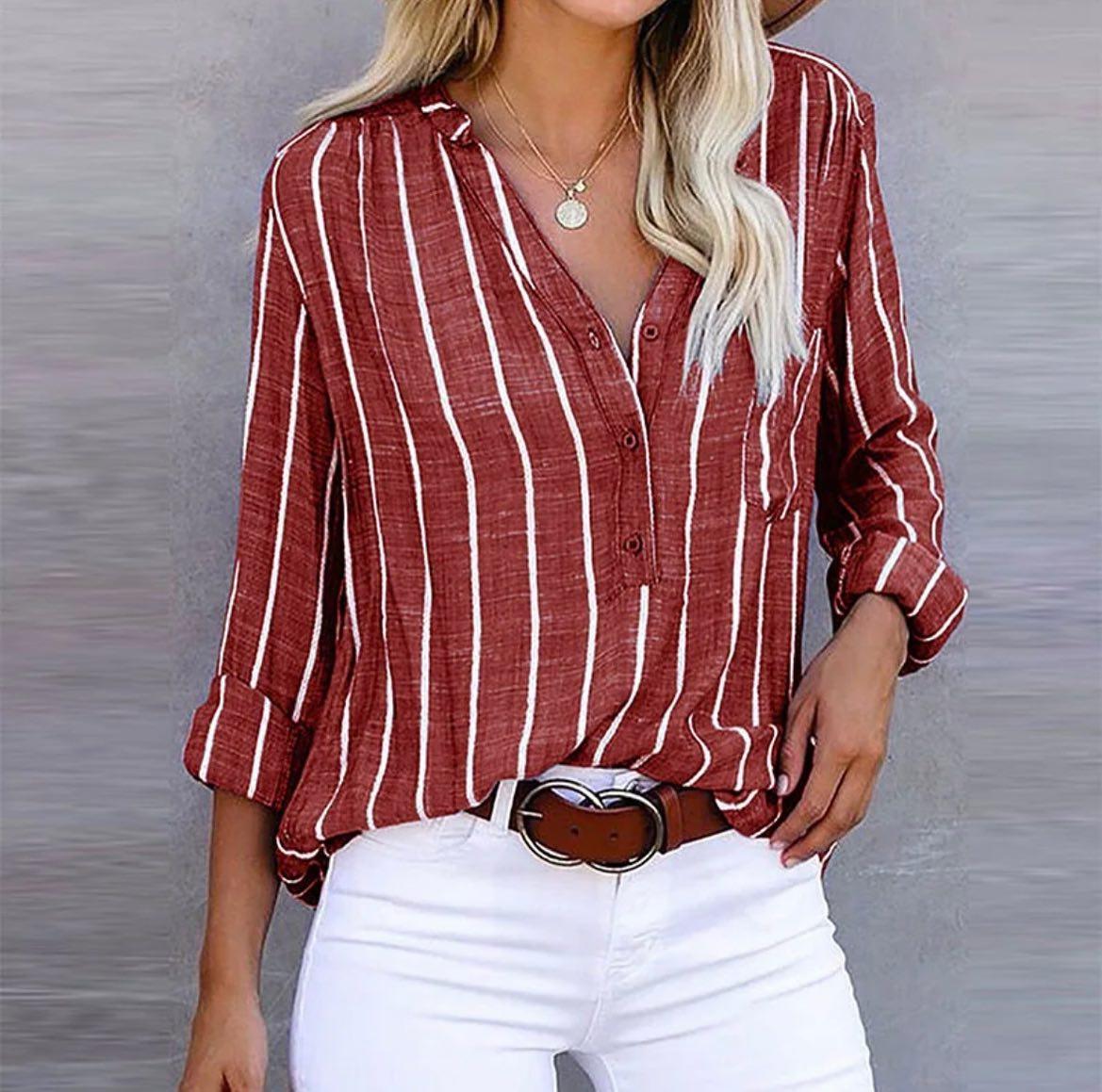 Giana | Women's Relaxed Striped Casual Blouse