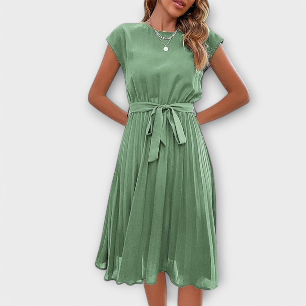 Claire | Women's Casual Pleated Midi Dress