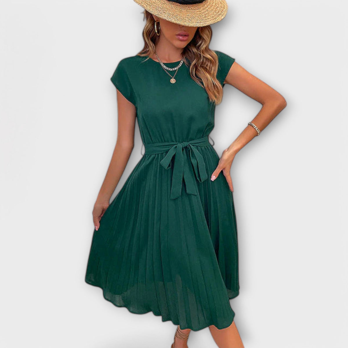 Claire | Women's Casual Pleated Midi Dress