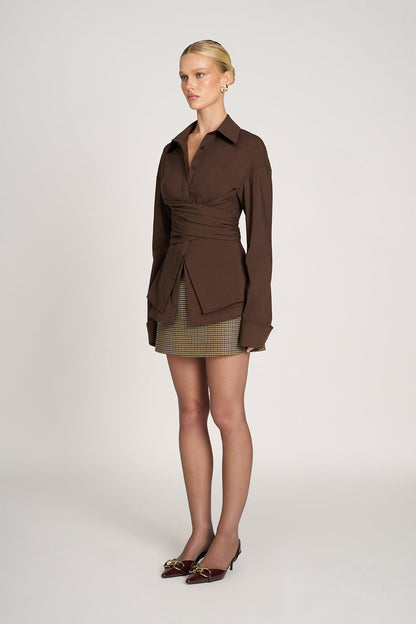 Freya | Women's Longline Tailored Wrap Shirt