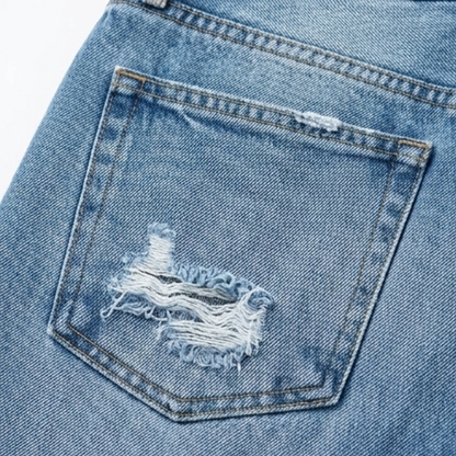 Vivara | Women's Vintage-Inspired Cropped Straight Leg Jeans with Fringe