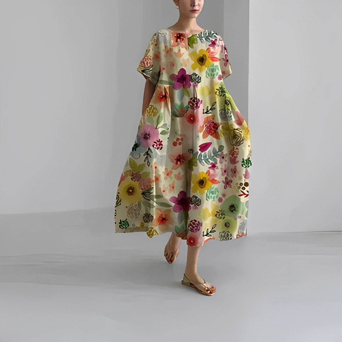 Floria | Women's Relaxed Vibrant Floral Maxi Dress