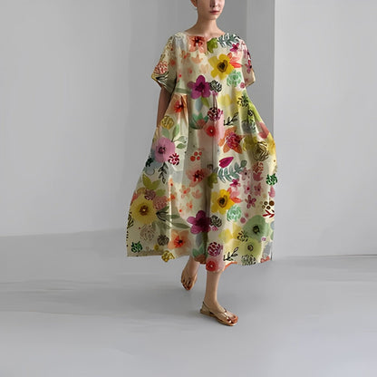 Floria | Women's Relaxed Vibrant Floral Maxi Dress