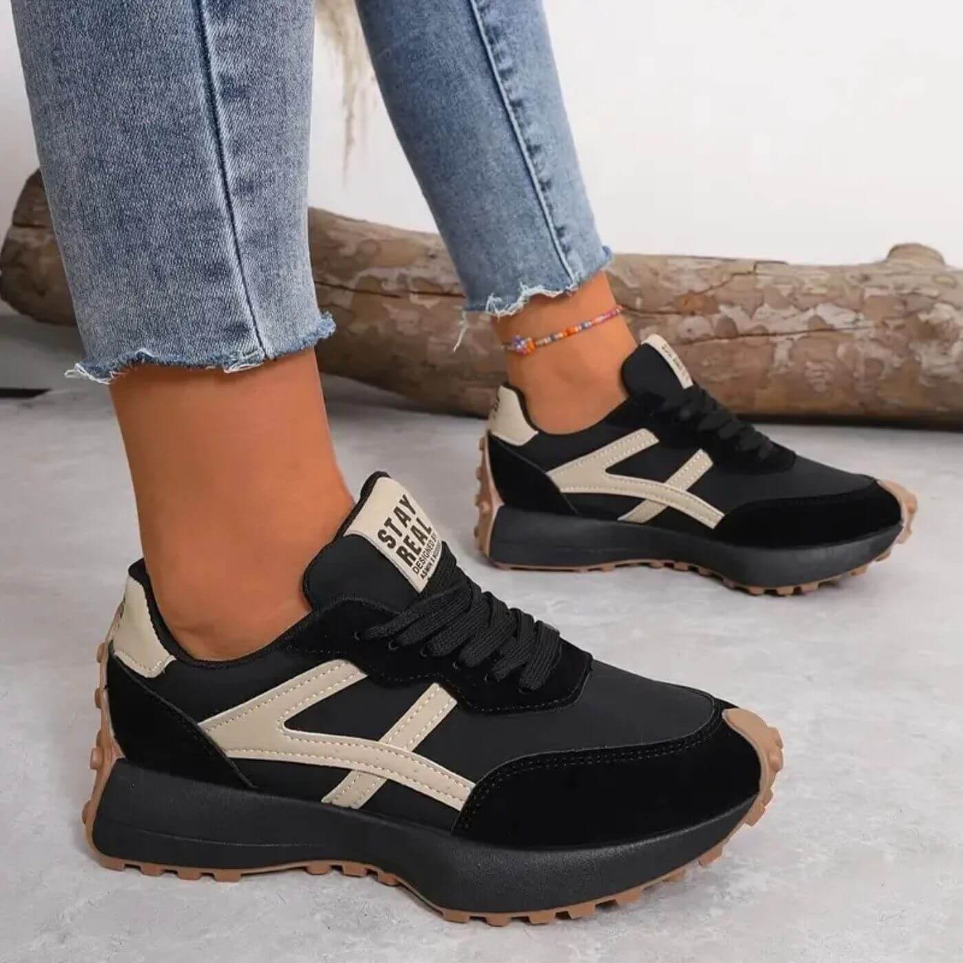 Lucie | Women's Cushioned Lace-Up Orthopedic Trainers