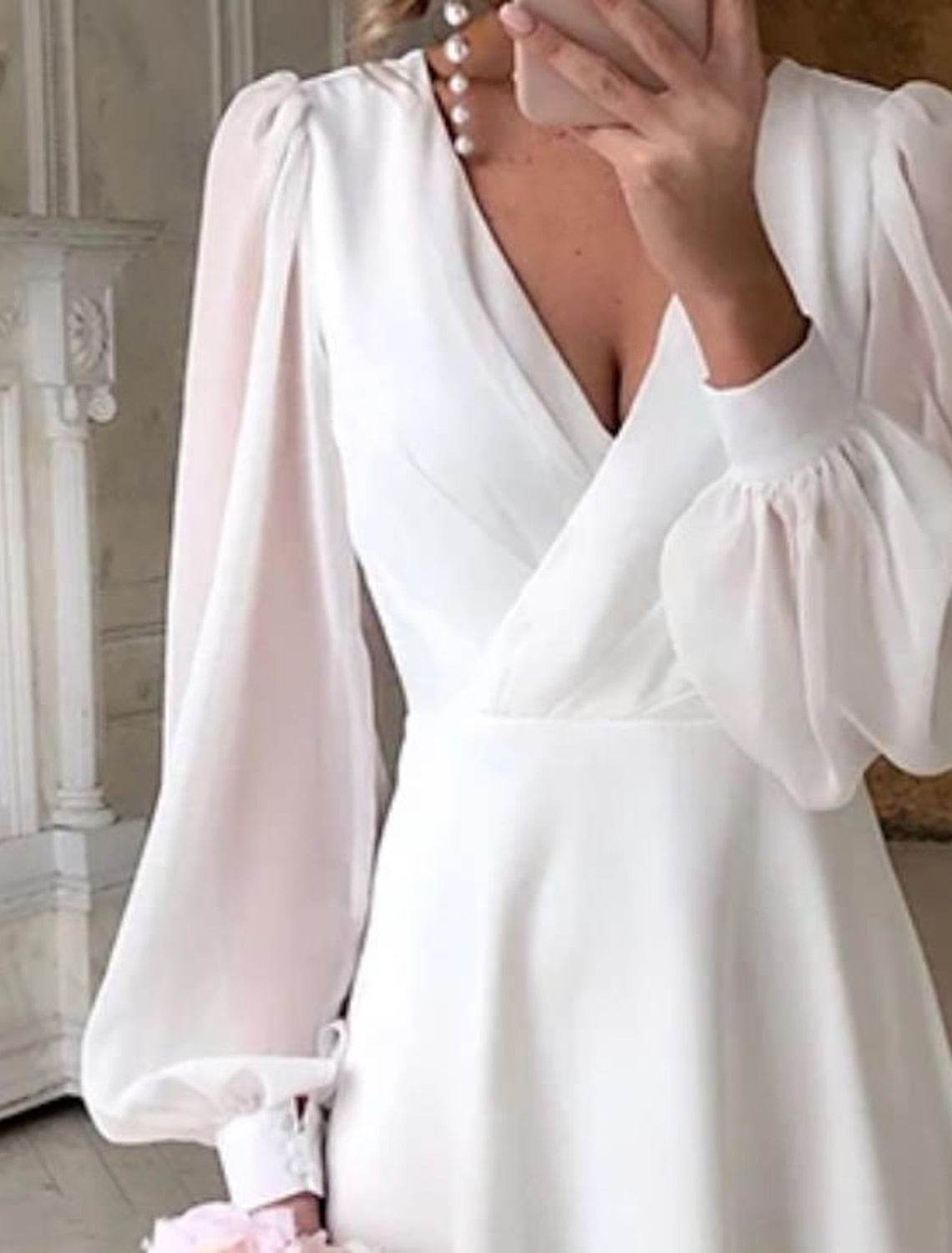 Elegant Midi Wedding Dress for Women