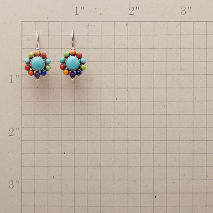 Iris | Vintage Turquoise Hoop Earrings
