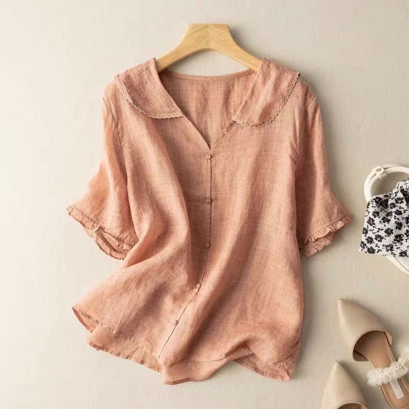 Kristi | Women's Longline Retro-Inspired Blouse with Button Accents