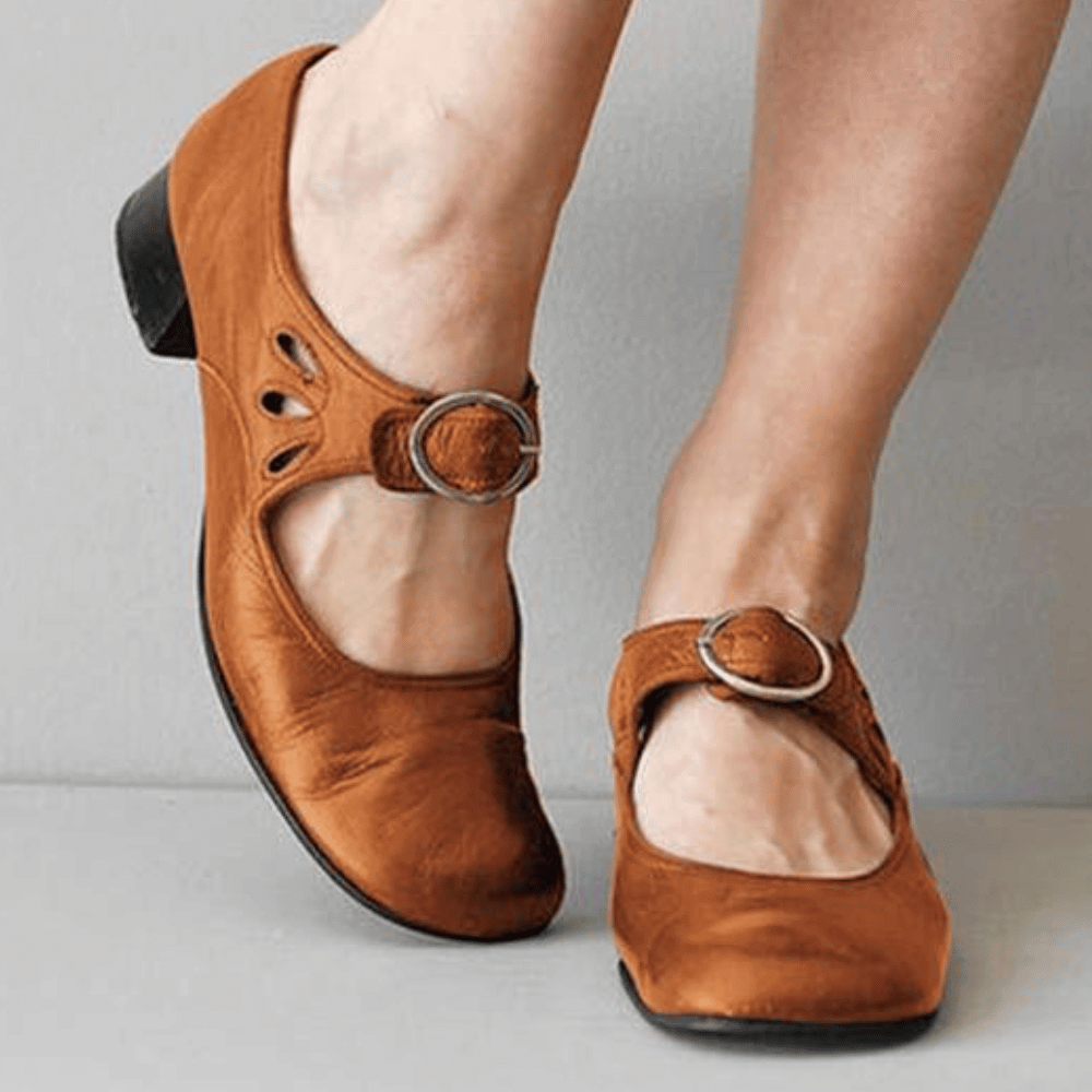 Women's Cushioned Buckle Helena Distinctive and Cozy Sandals with Arch Support