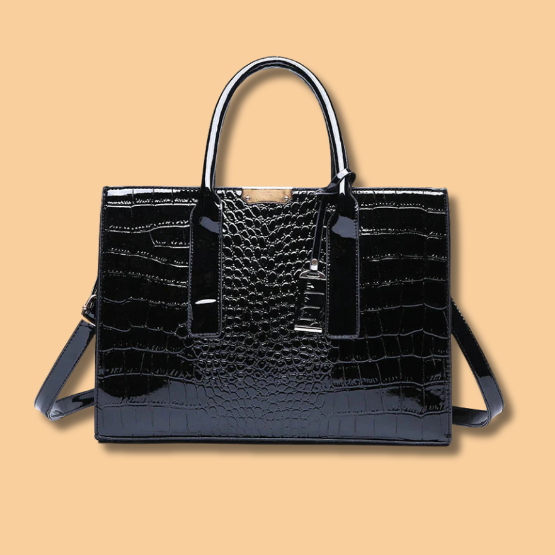 New York Crocodile-Print Handbag