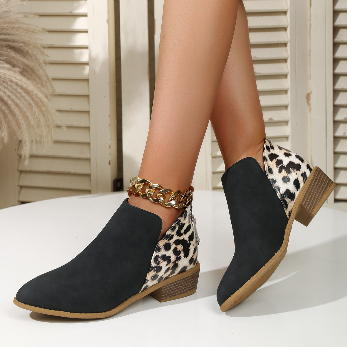 Paola | Women's Cushioned Slip-On Animal Print Boots with Arch Support