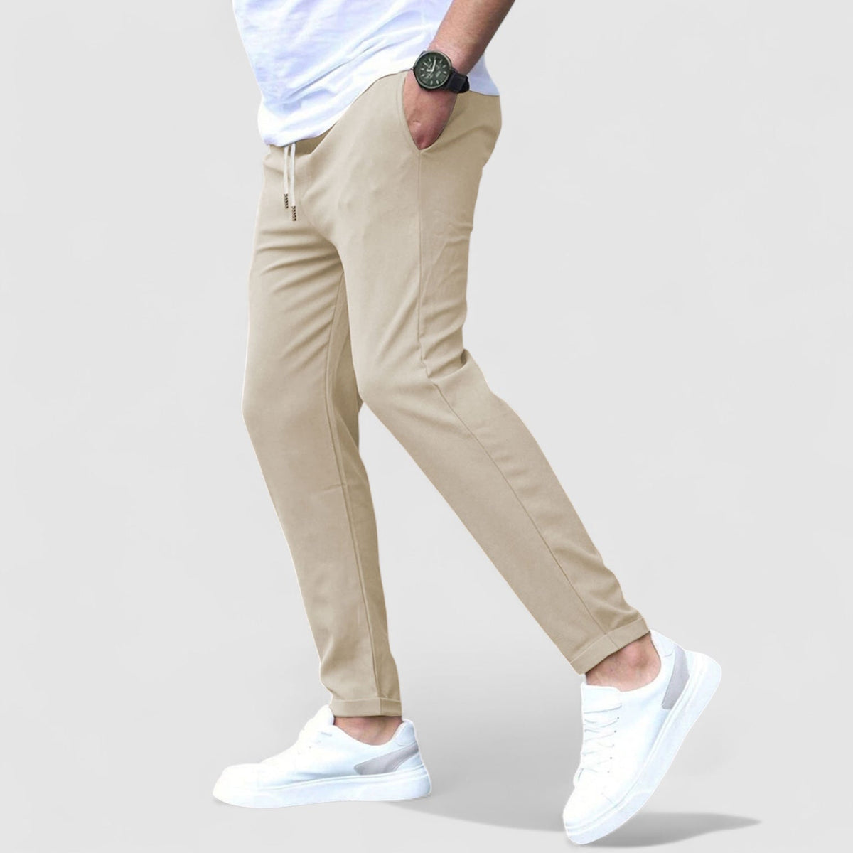 Lucas | Men's Comfortable Adjustable Stretch Trousers with Pockets