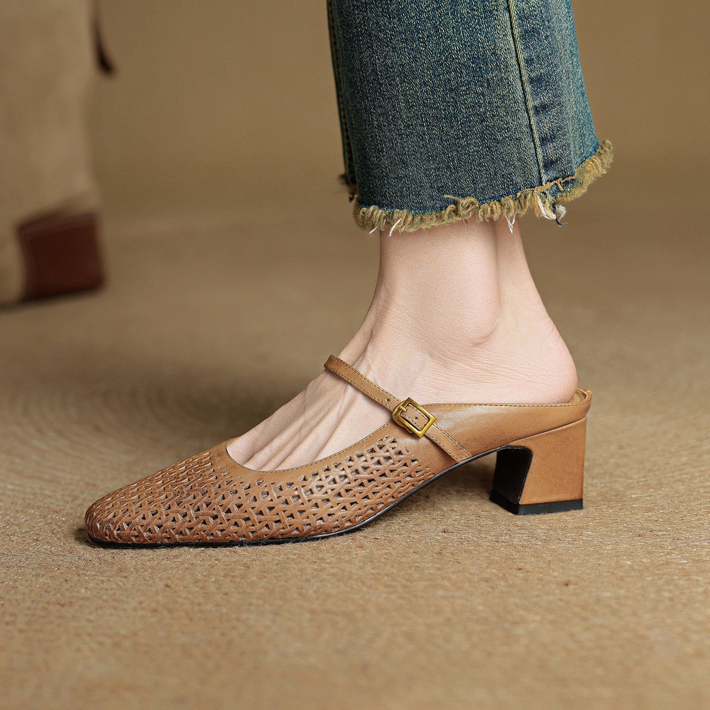 Arlen | Genuine Leather Mary Jane Mules