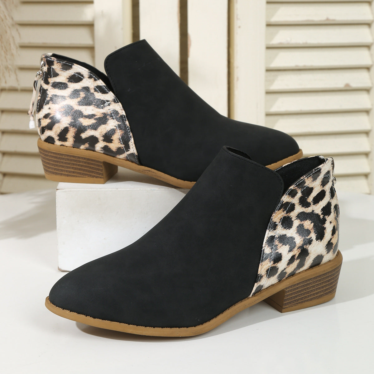 Paola | Women's Cushioned Slip-On Animal Print Boots with Arch Support