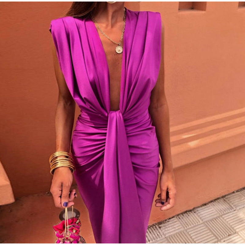 Isabella | Women's Evening Maxi Dress with Deep V-Neck