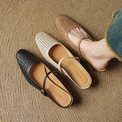 Arlen | Genuine Leather Mary Jane Mules