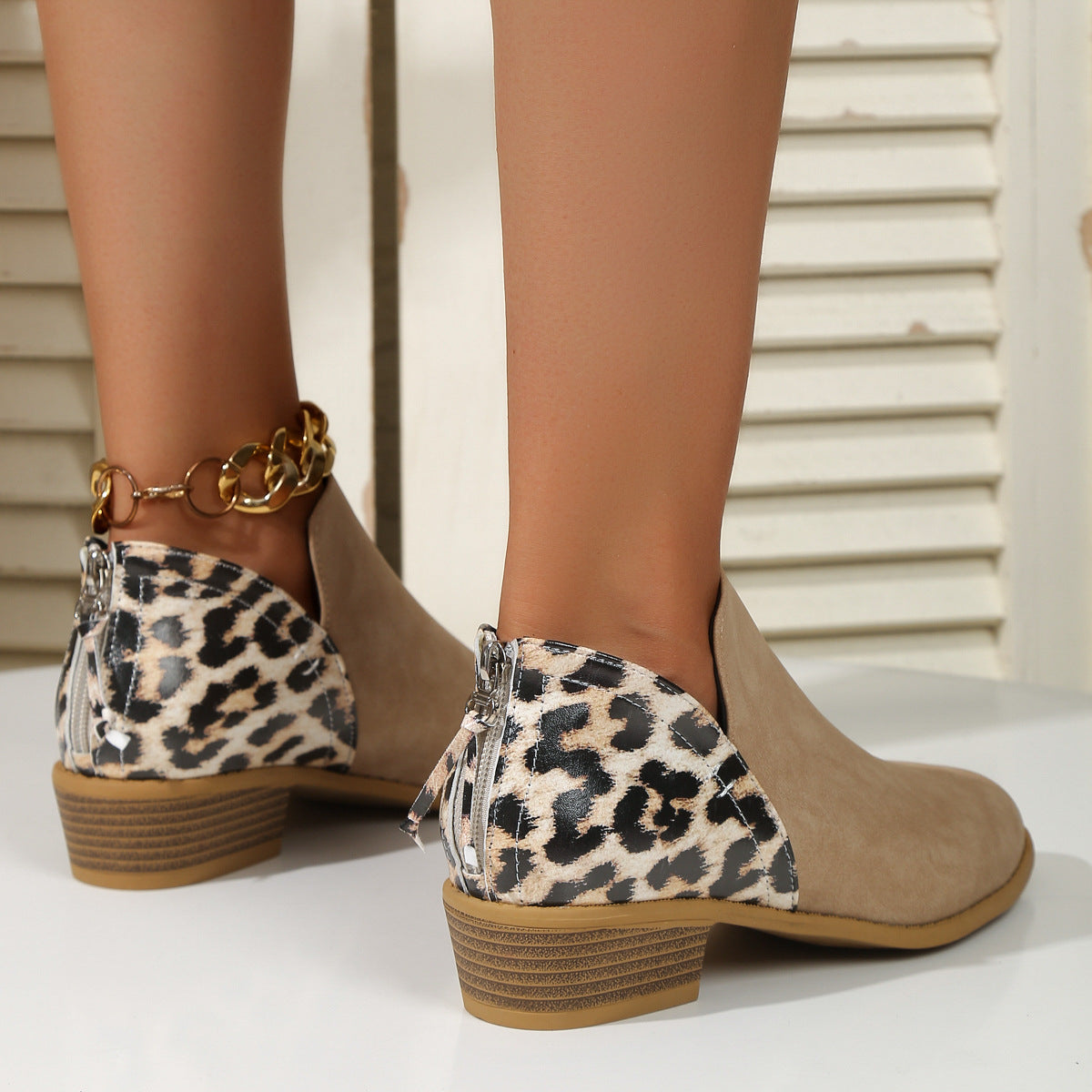 Paola | Women's Cushioned Slip-On Animal Print Boots with Arch Support