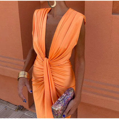 Isabella | Women's Evening Maxi Dress with Deep V-Neck