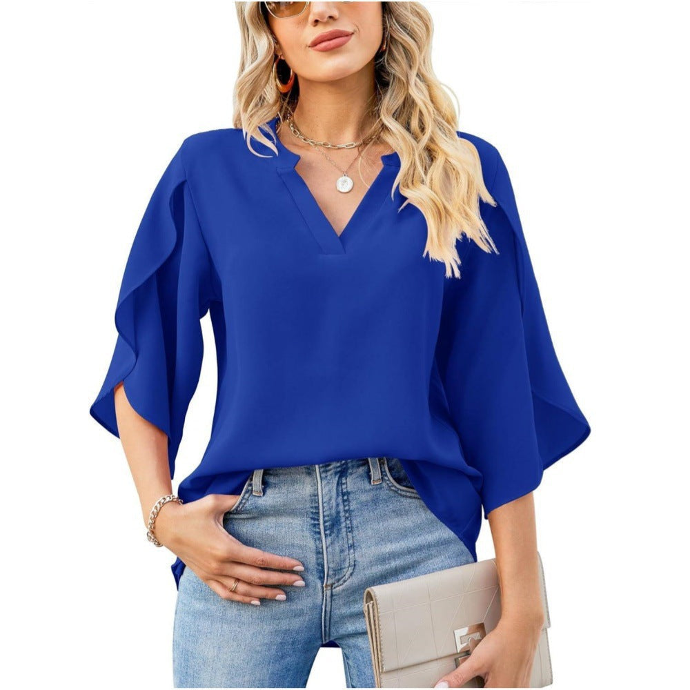 Leni | Women's Relaxed Elegant V-Neck Top