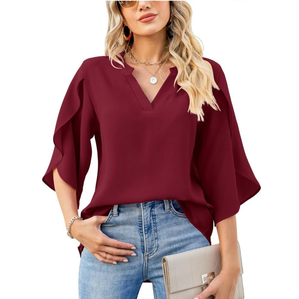 Leni | Women's Relaxed Elegant V-Neck Top