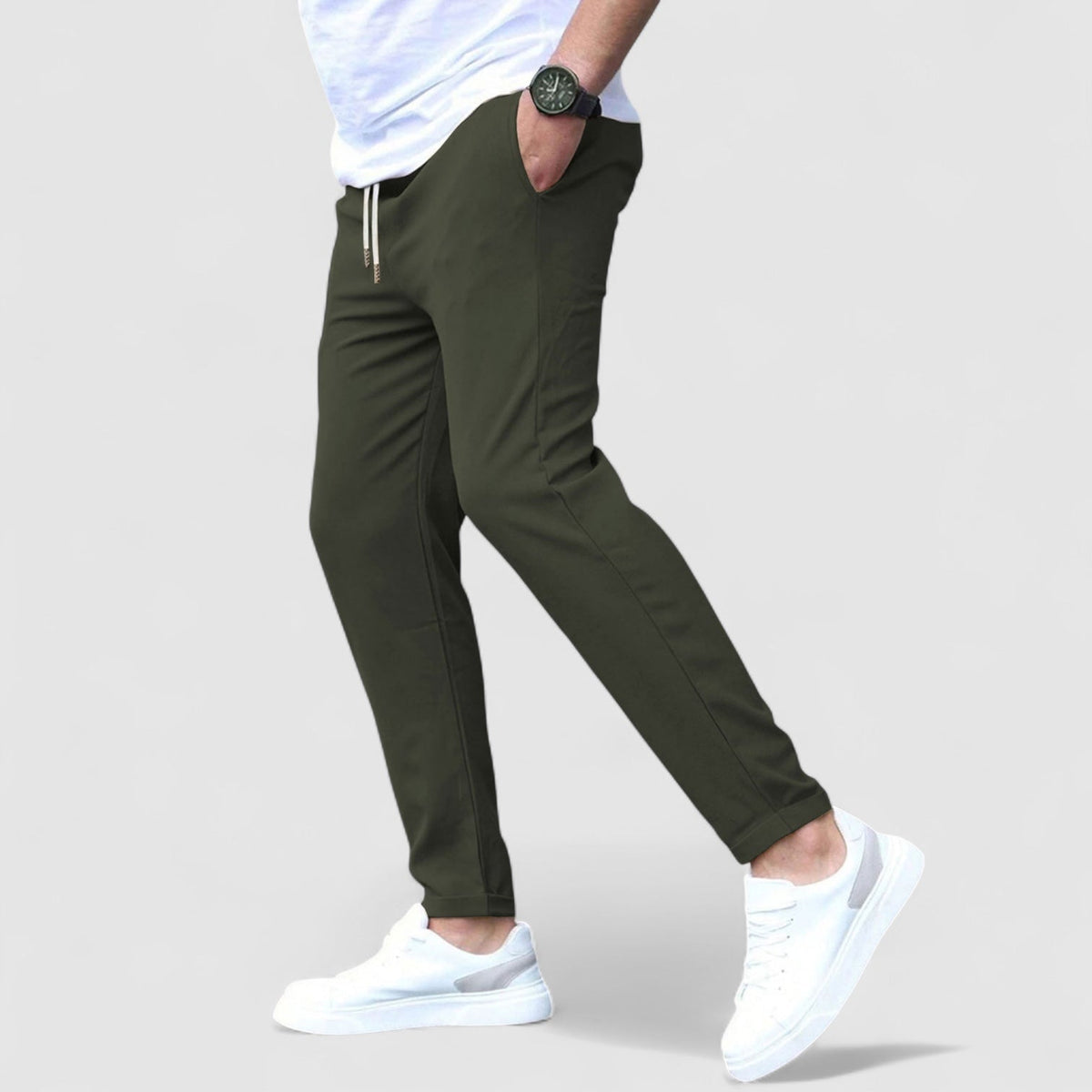 Lucas | Men's Comfortable Adjustable Stretch Trousers with Pockets