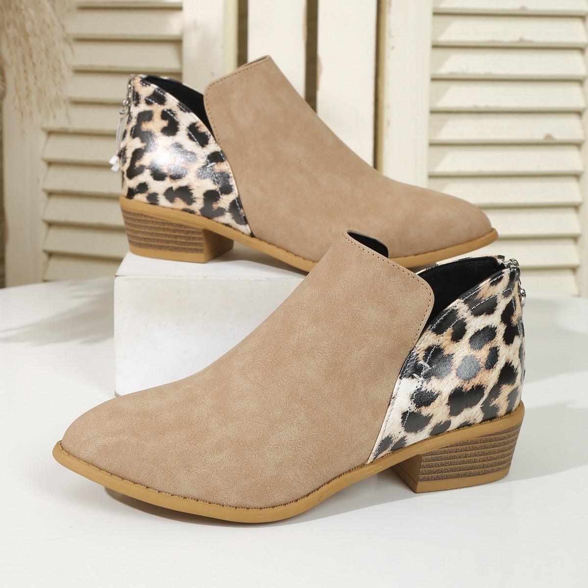Paola | Women's Cushioned Slip-On Animal Print Boots with Arch Support