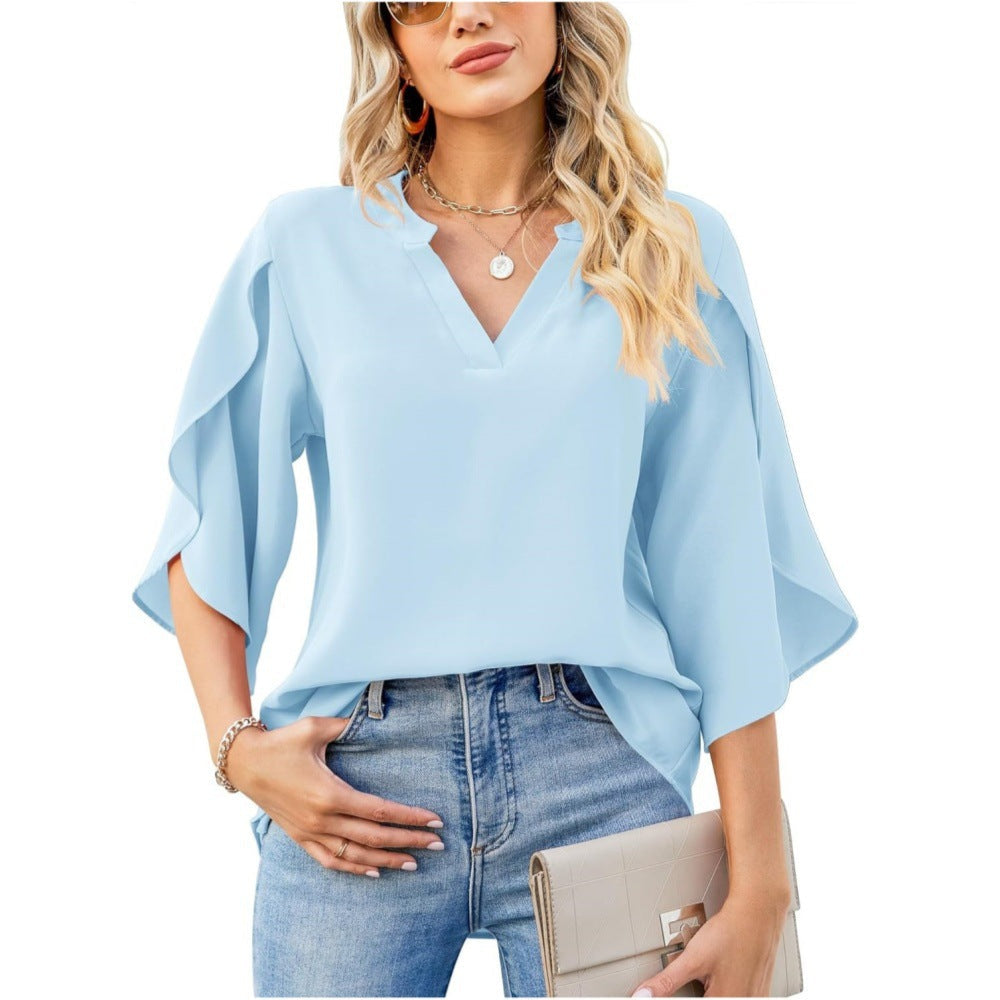 Leni | Women's Relaxed Elegant V-Neck Top