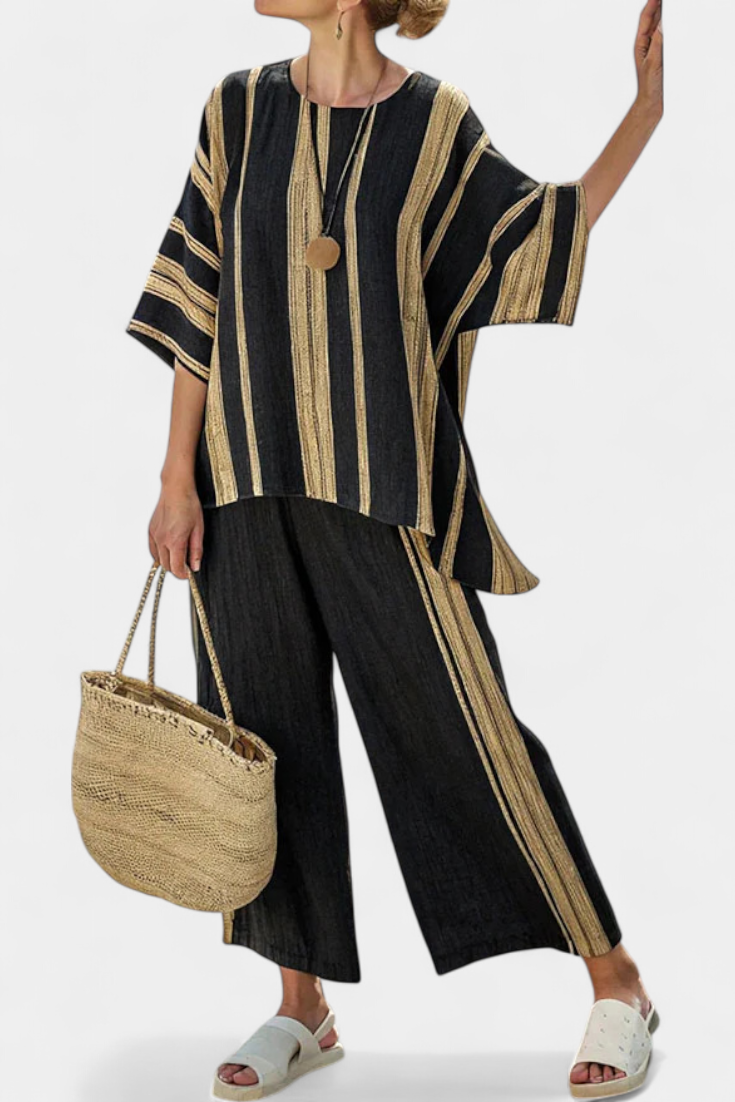 Tamara | Women's oversized striped top and relaxed trousers