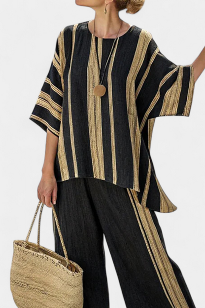 Tamara | Women's oversized striped top and relaxed trousers