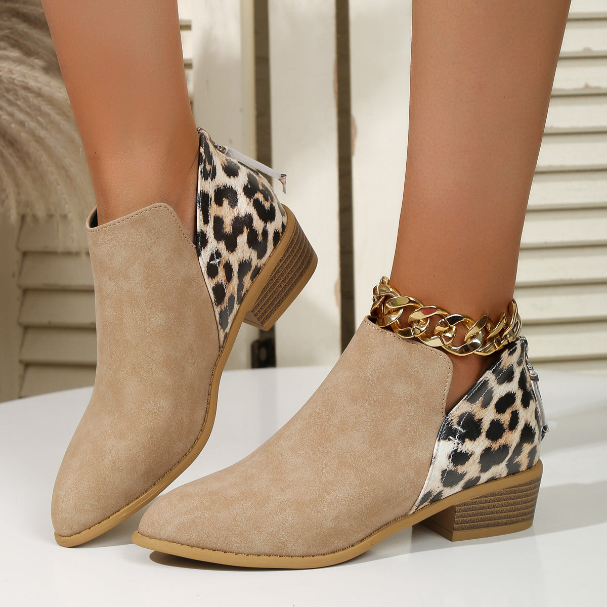 Paola | Women's Cushioned Slip-On Animal Print Boots with Arch Support