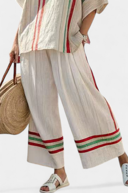 Noemi | Women's Printed Boho Blouse and Comfortable Wide Trousers