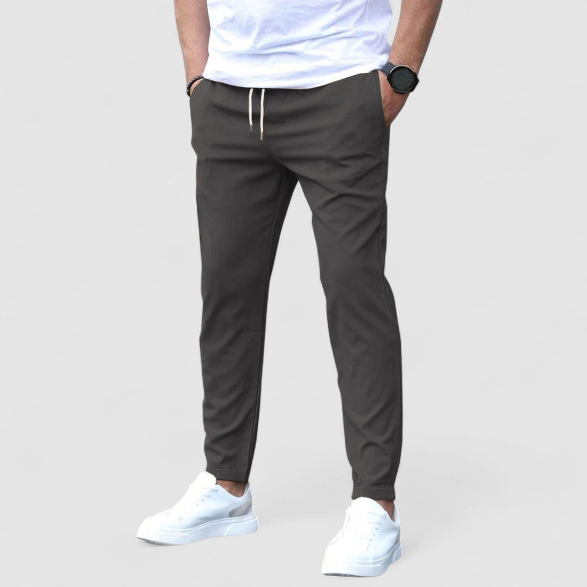 Lucas | Men's Comfortable Adjustable Stretch Trousers with Pockets