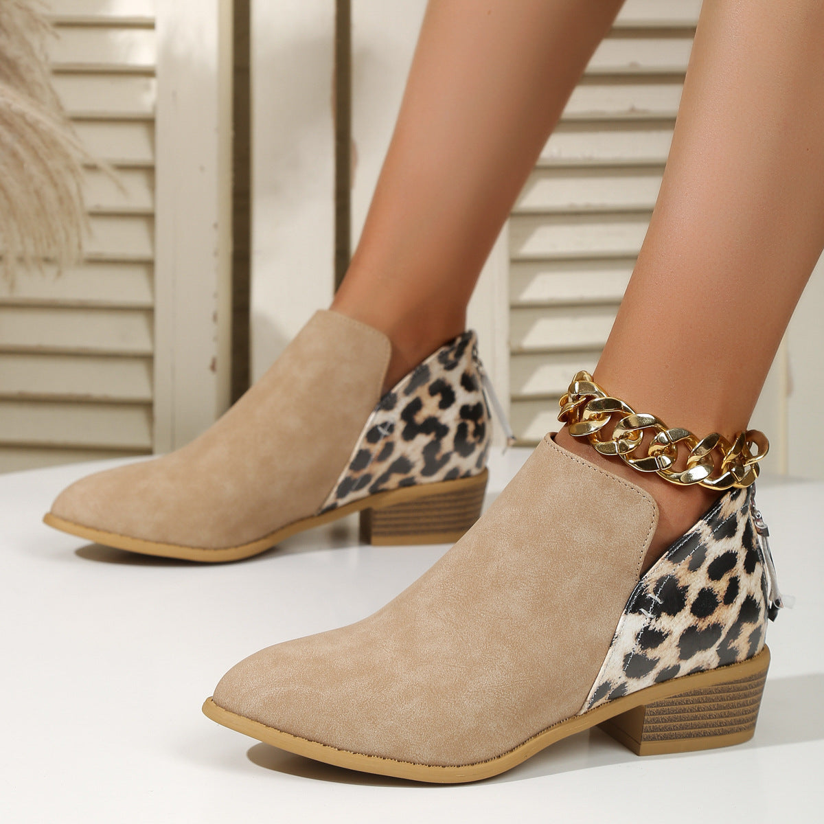 Paola | Women's Cushioned Slip-On Animal Print Boots with Arch Support
