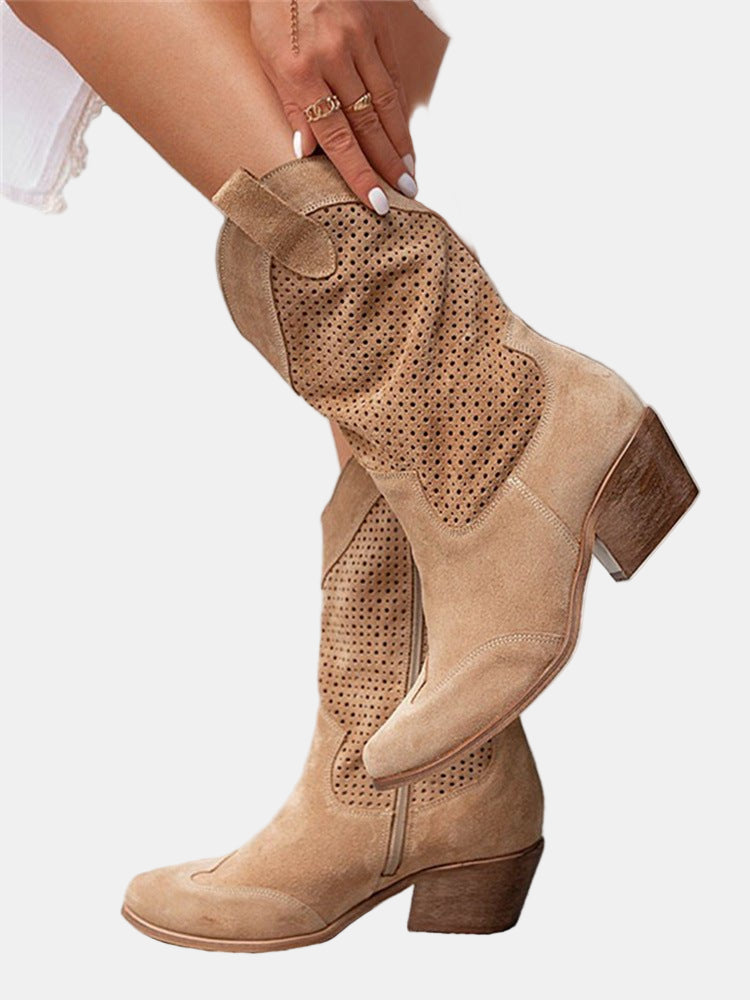 Piper | Women's Cushioned Slip-On Perforated Ankle Boots