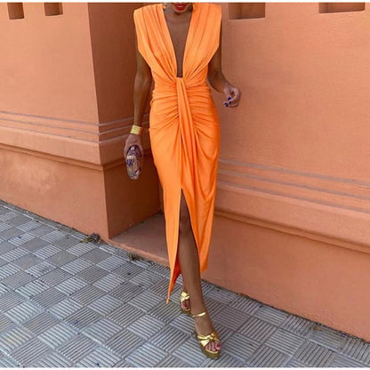 Isabella | Women's Evening Maxi Dress with Deep V-Neck