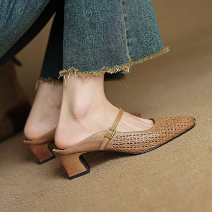 Arlen | Genuine Leather Mary Jane Mules