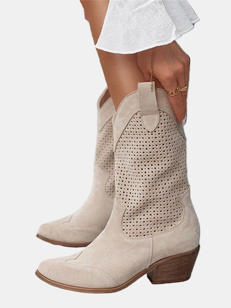 Piper | Women's Cushioned Slip-On Perforated Ankle Boots