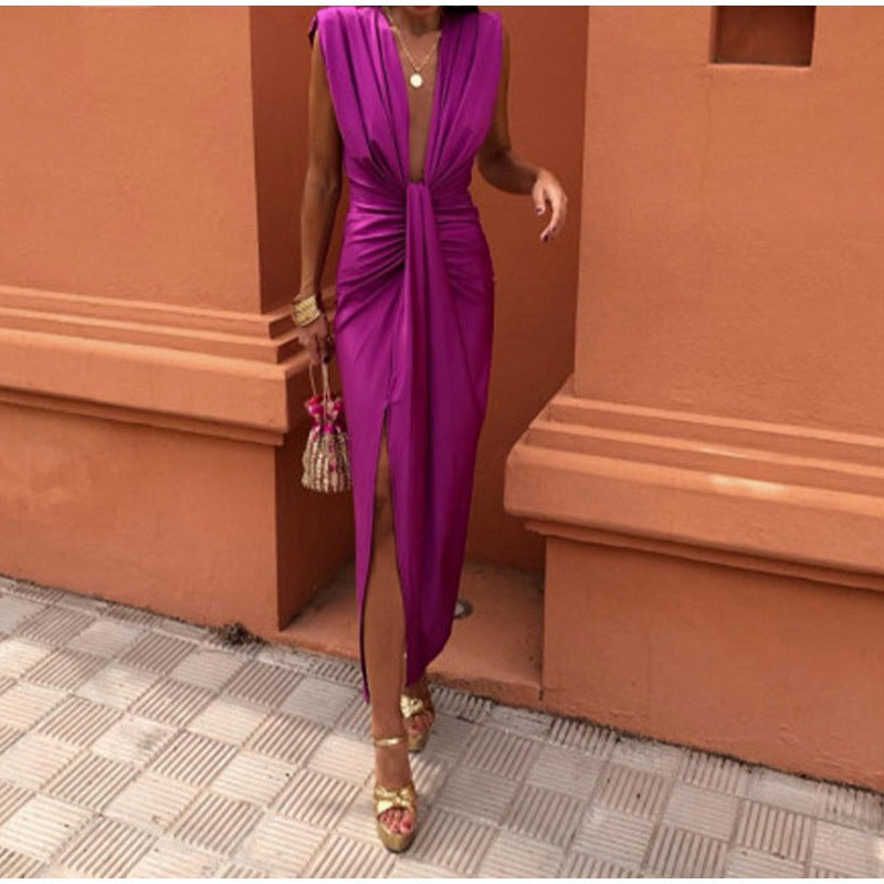 Isabella | Women's Evening Maxi Dress with Deep V-Neck