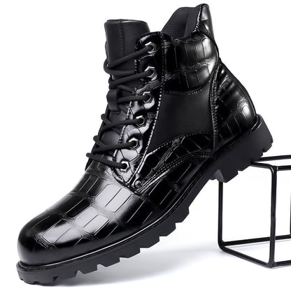 Rendell | Lace-Up Crocodile Boots