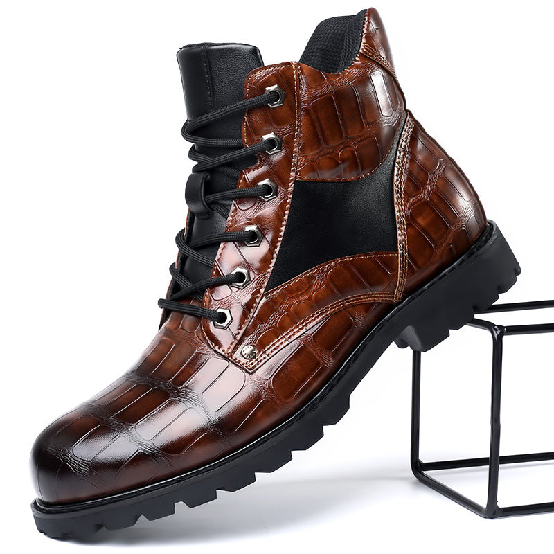Rendell | Lace-Up Crocodile Boots