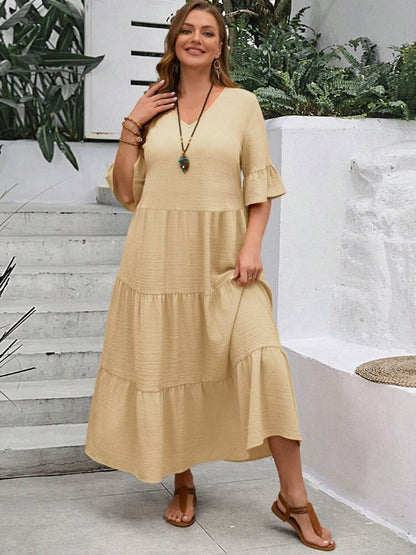 Avelisse | Women's Graceful Flowy Maxi Dress with Ruffle Detail