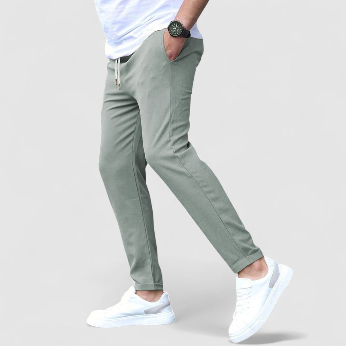 Lucas | Men's Comfortable Adjustable Stretch Trousers with Pockets