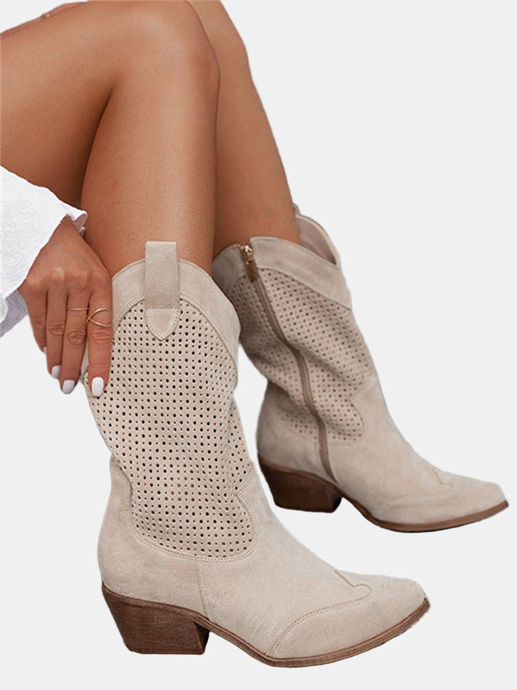Piper | Women's Cushioned Slip-On Perforated Ankle Boots