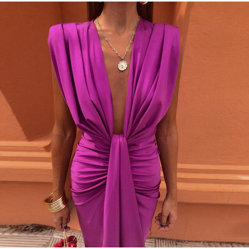 Isabelle | Women's Party Maxi Dress with Deep V-Neck