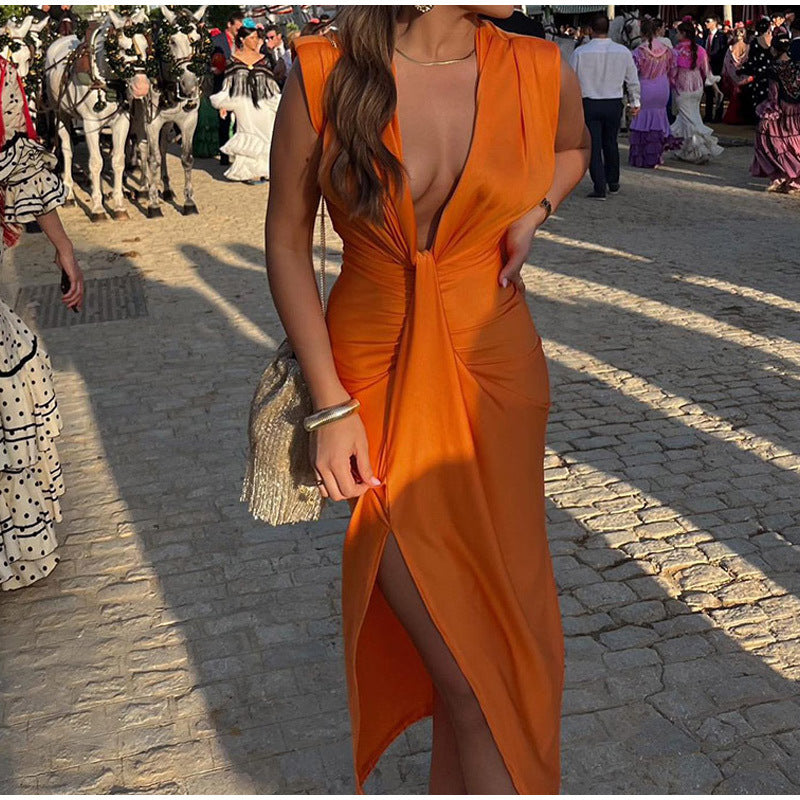Isabella | Women's Evening Maxi Dress with Deep V-Neck