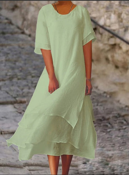 Hermine | Women's Elegant Layered Midi Dress
