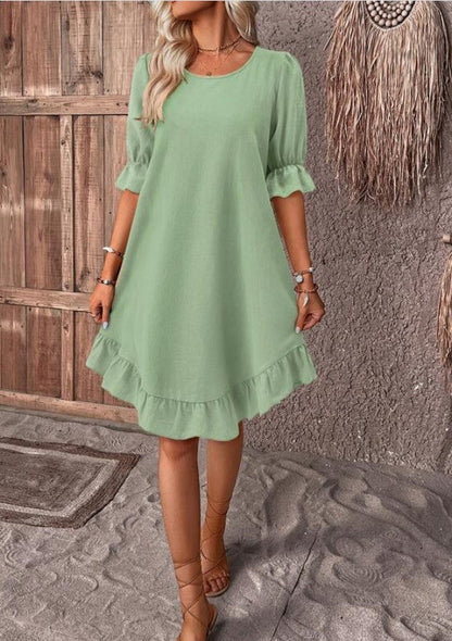 Elise | Women's Timeless Midi Dress (Almost Sold Out) with Ruffle Detail
