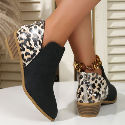 Paola | Women's Cushioned Slip-On Animal Print Boots with Arch Support